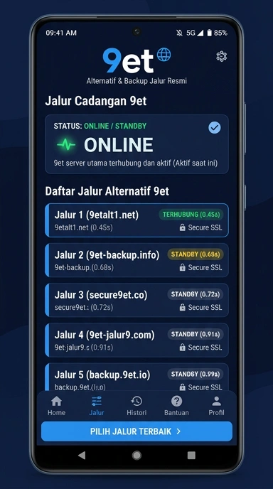 Tampilan link alternatif 9et