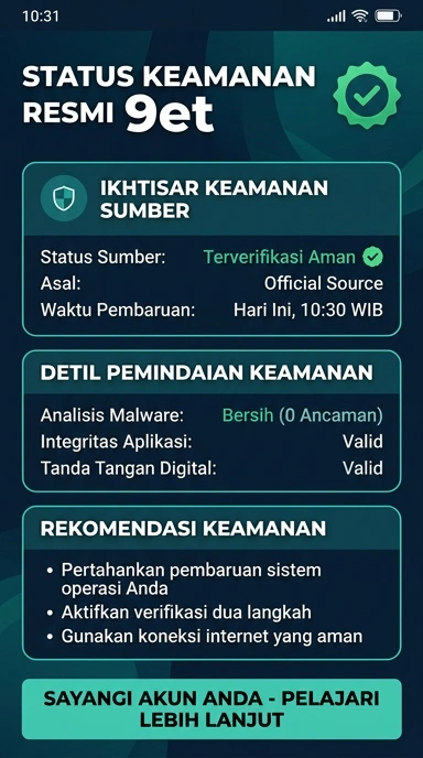 Tampilan kanal resmi 9et