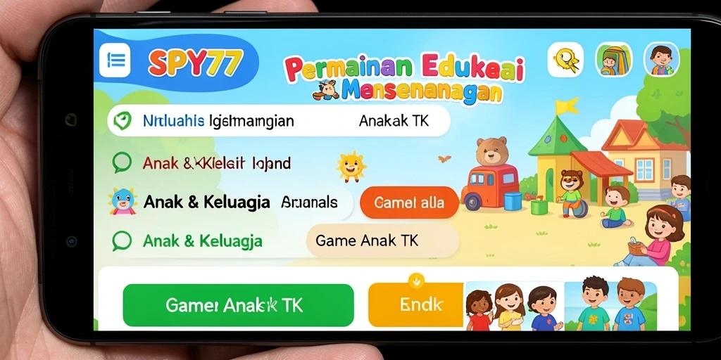 Antarmuka menarik dan interaktif dari aplikasi Game Anak TK.